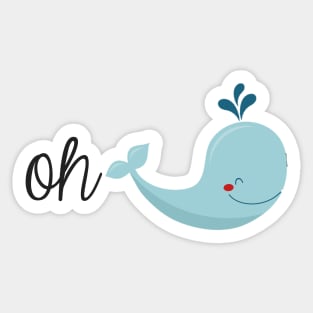 Oh Whale Cartoon Sticker